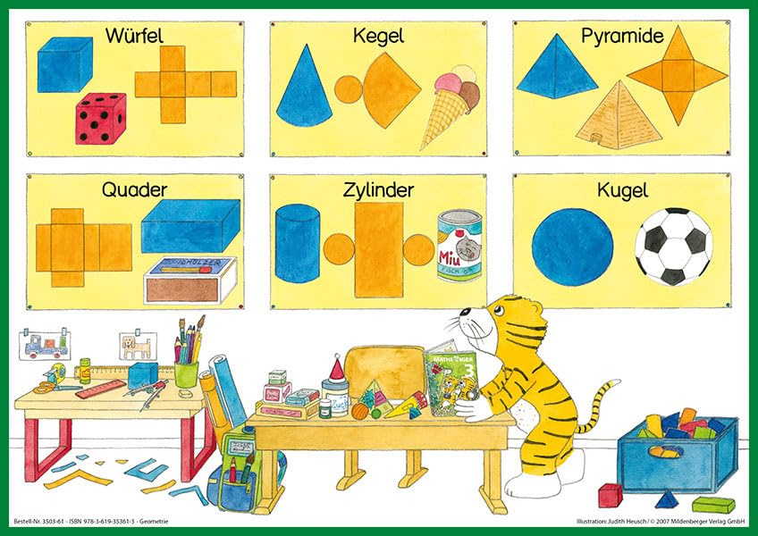 Mathetiger 3 - 3. Schuljahr / Mathetiger 3 - 3. Schuljahr: DIN-A1-Poster für Klasse 3: Geometrie Learning & Reference