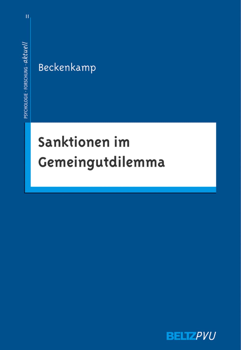 Sanktionen im Gemeingutdilemma: Eine spieltheoretische und psychologische Analyse (Psychologie - Forschung - aktuell) Psychology