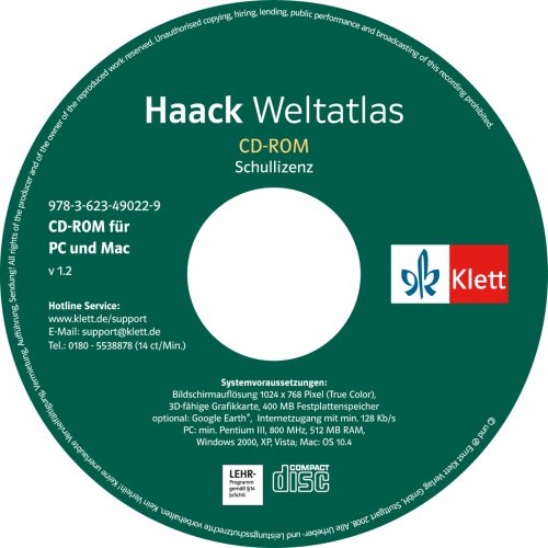 Haack Weltatlas für Sekundarstufe I. CD-ROM zum Nachkauf für Windows Vista/XP/2000/Mac: OS9.0, OS X software