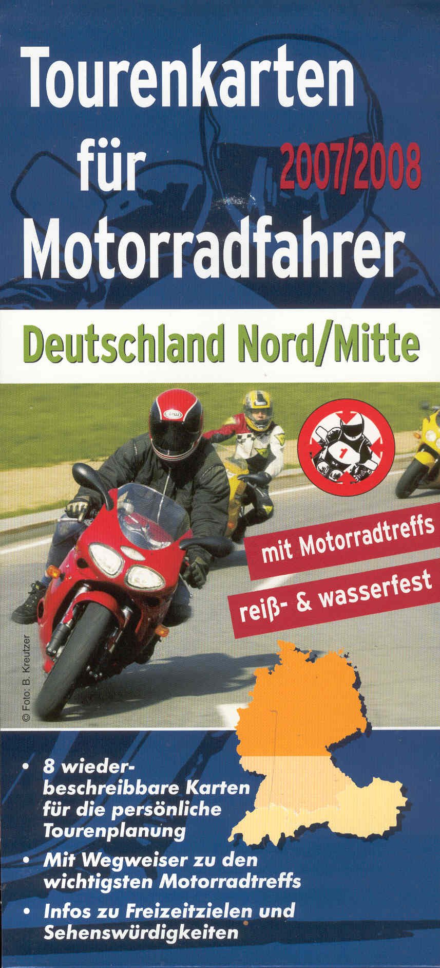 Tourenkarten für Motorradfahrer 2007/2008 - Deutschland Nord/Mitte - 8 Karten im Set book