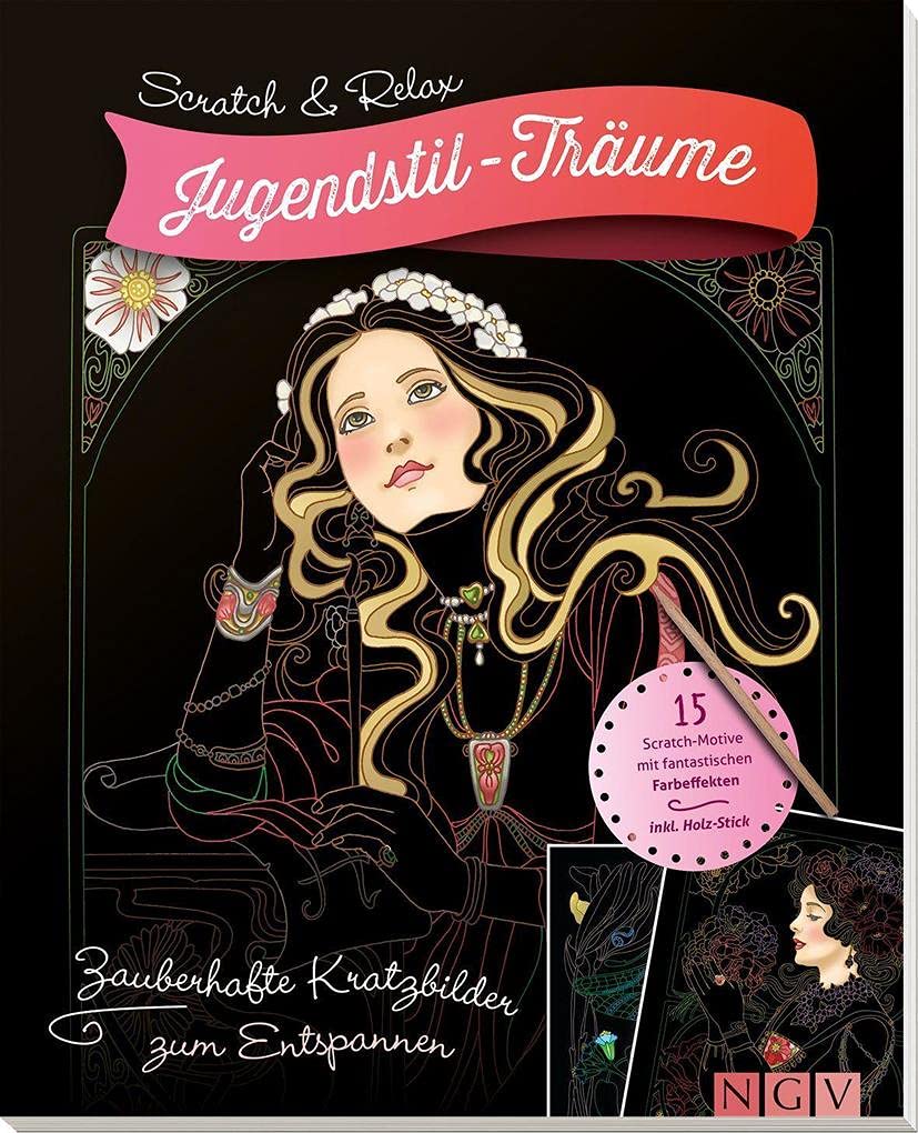 Jugendstil-Träume - 15 Scratch-Motive mit fantastischen Farbeffekten inkl.Bambusstick: Zauberhafte Kratzbilder zum Entspannen Arts & Music
