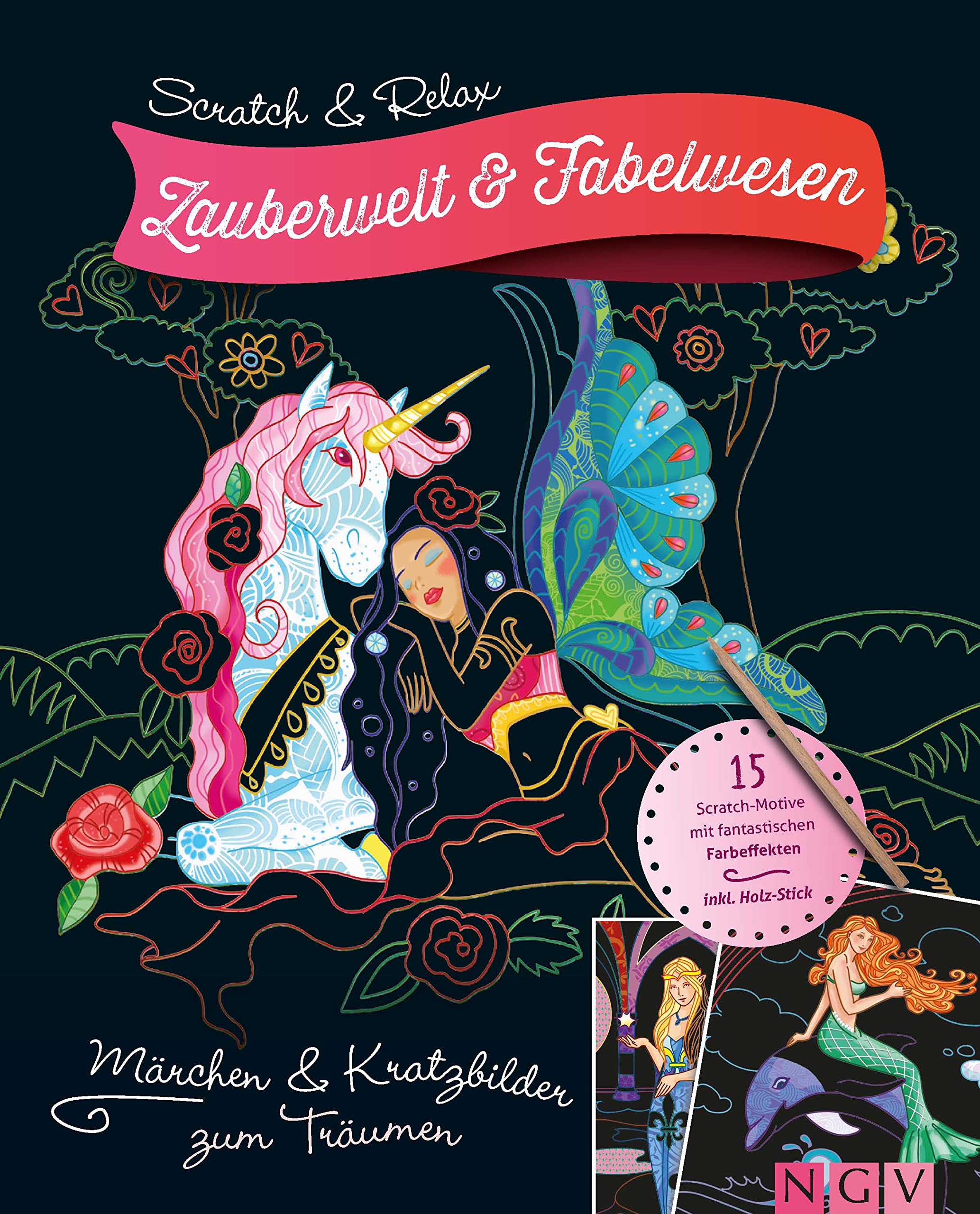 Zauberwelt & Fabelwesen - Kratzbuch mit Bambus-Stick: 15 zauberhafte Scratch-Motive mit fantastischen Farbeffekten Film, Art & Culture