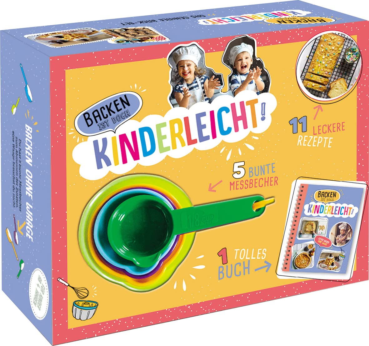 Backen ist doch kinderleicht: Das geniale Back-Set mit 1 Buch und 5 Messbechern. Backen ohne Waage. Für Kinder ab 4 Jahren Leisure, Home & Garden