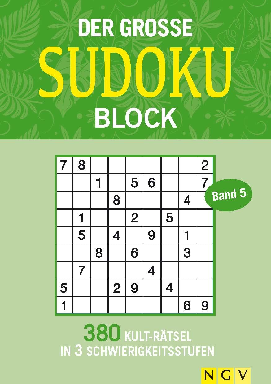 Der große Sudokublock Band 5: 380 Kulträtsel in 3 Schwierigkeitsstufen Leisure & Fun