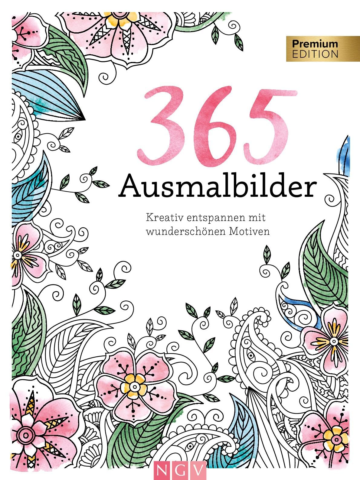 365 Ausmalbilder: Kreativ entspannen mit wunderschönen Motiven | Premium Edition Film, Art & Culture
