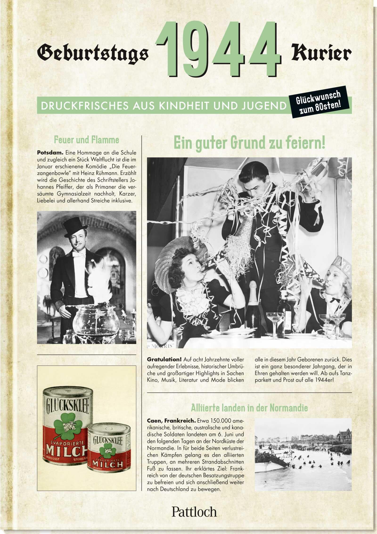 1944 - Geburtstagskurier: Druckfrisches aus Kindheit und Jugend | Geburtstagszeitung als Geschenk zum 80. Geburtstag Lifestyle