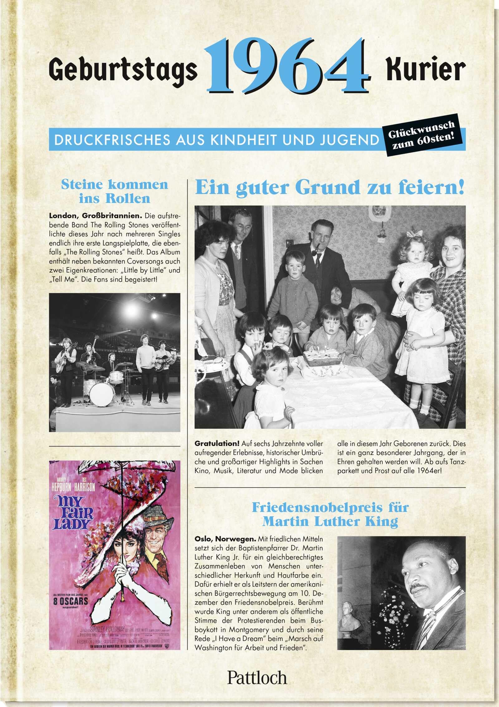 1964 - Geburtstagskurier: Druckfrisches aus Kindheit und Jugend | Geburtstagszeitung als Geschenk zum 60. Geburtstag Lifestyle