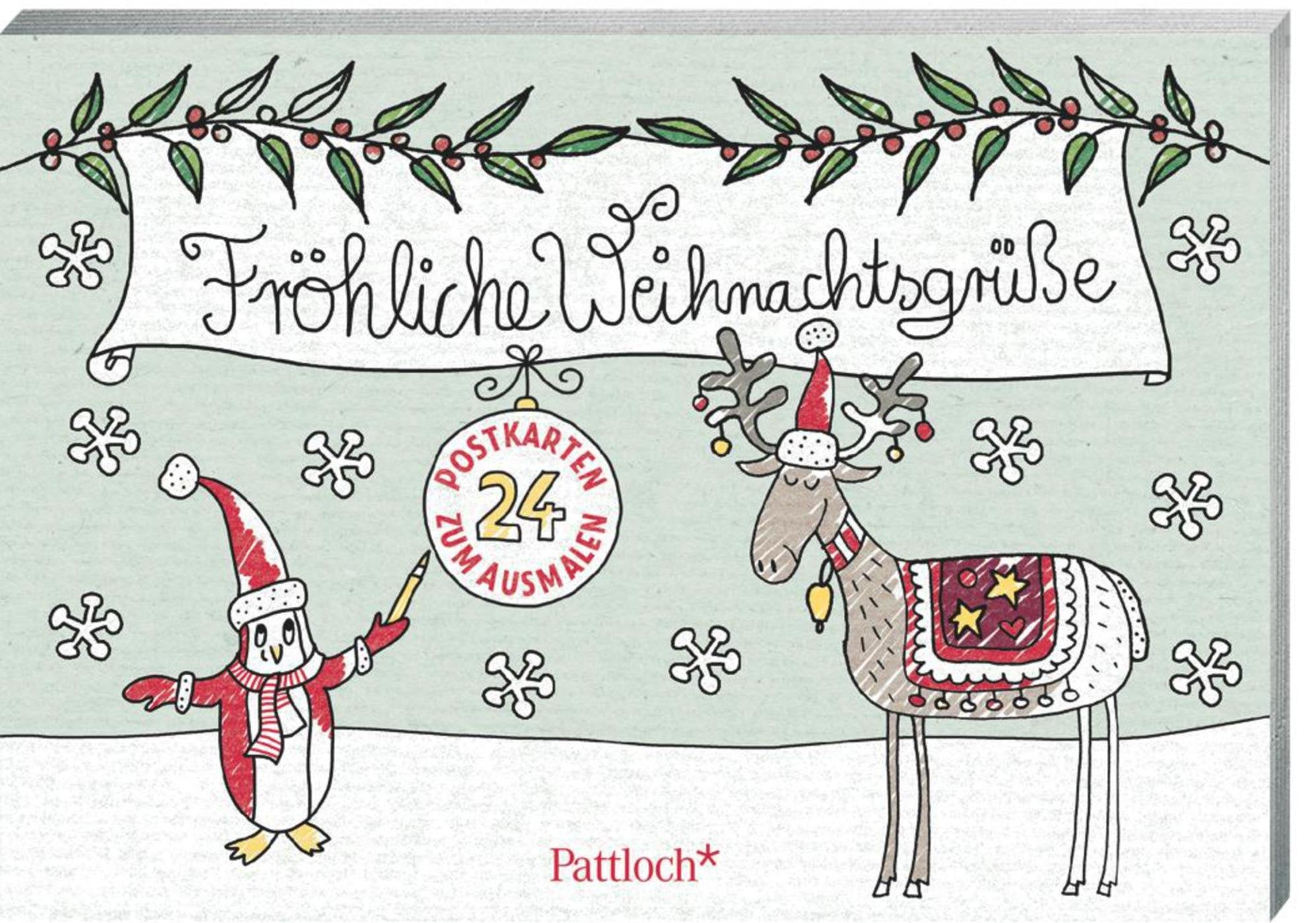 Fröhliche Weihnachtsgrüße: 24 Postkarten zum Ausmalen Lifestyle
