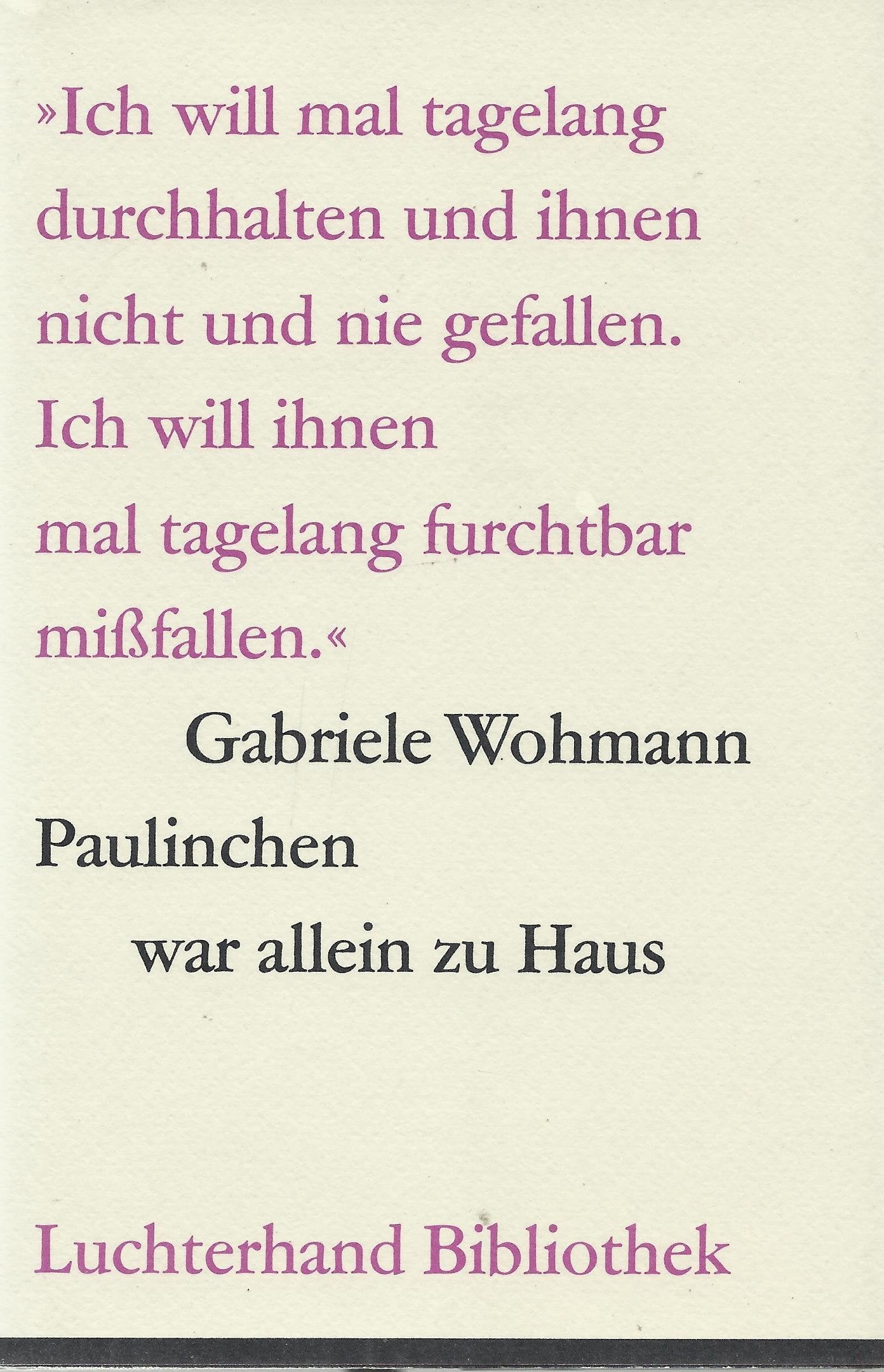 Paulinchen war allein zu Haus Contemporary literature