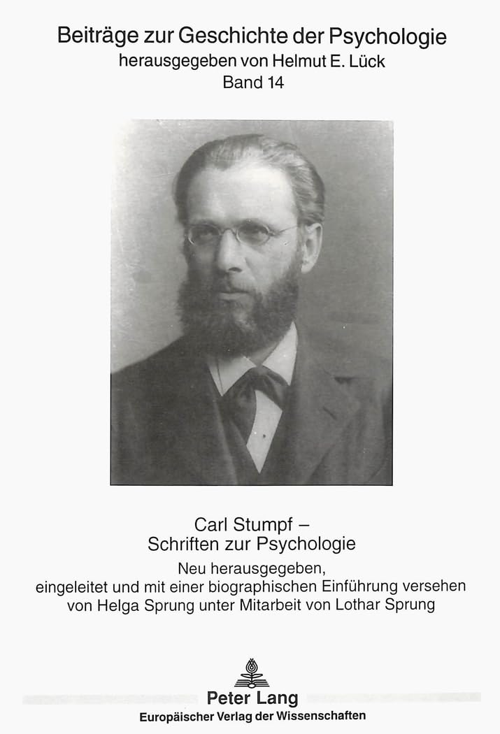 Schriften zur Psychologie: Neu herausgegeben, eingeleitet und mit einer biographischen Einführung versehen von Helga Sprung unter Mitarbeit von Lothar ... zur Geschichte der Psychologie, Band 14) Medicine