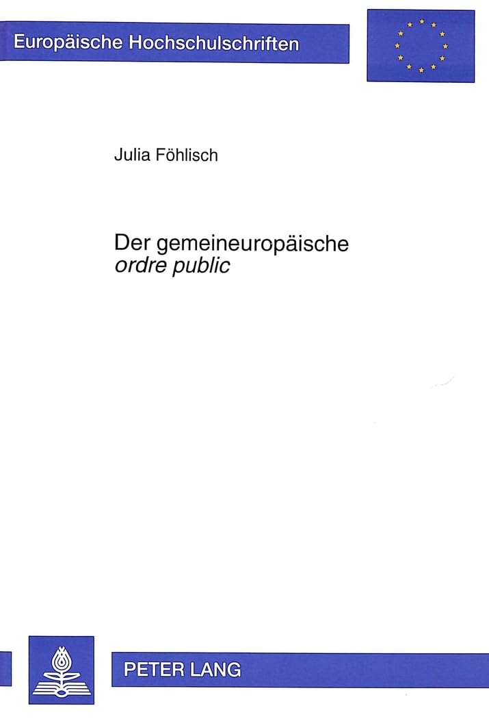 Der Gemeineuropaeische «Ordre Public» book