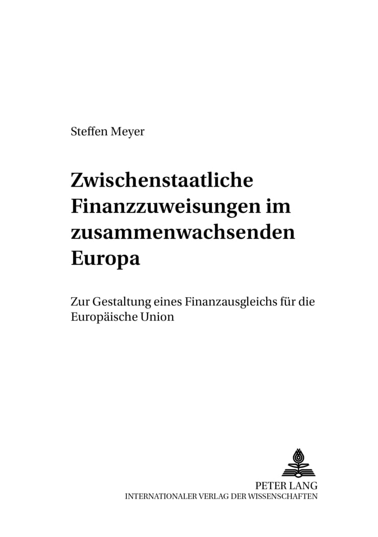 Zwischenstaatliche Finanzzuweisungen im zusammenwachsenden Europa book