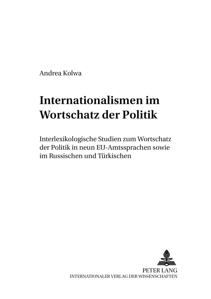 Internationalismen im Wortschatz der Politik book