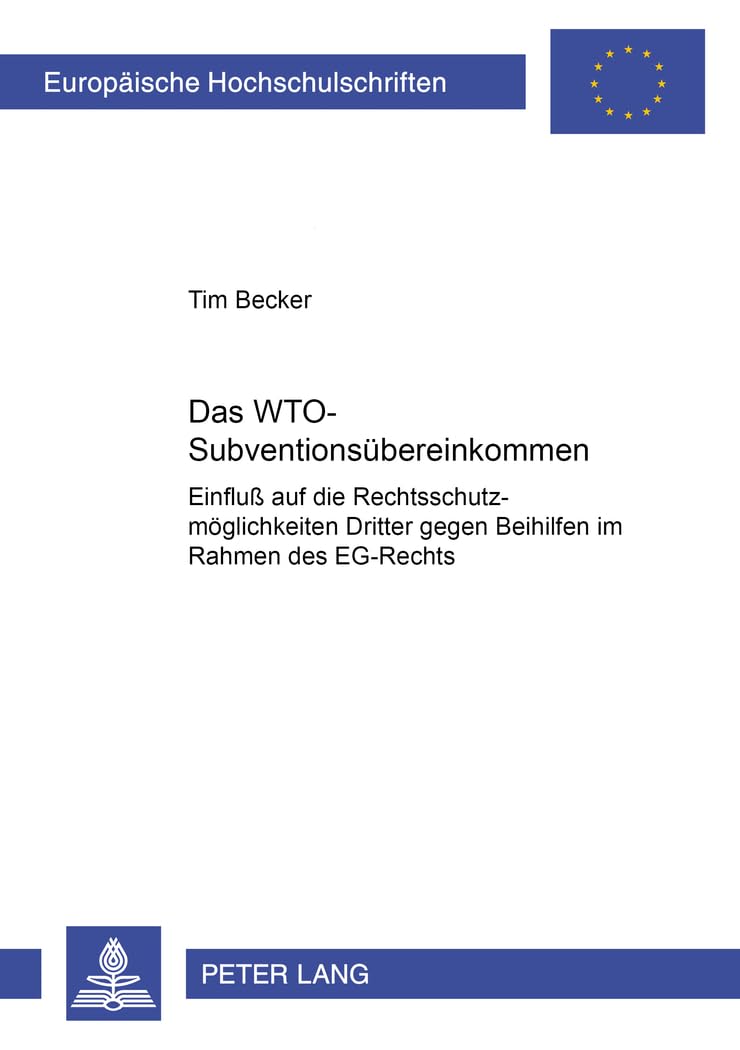 Product Image: Das WTO-Subventionsübereinkommen