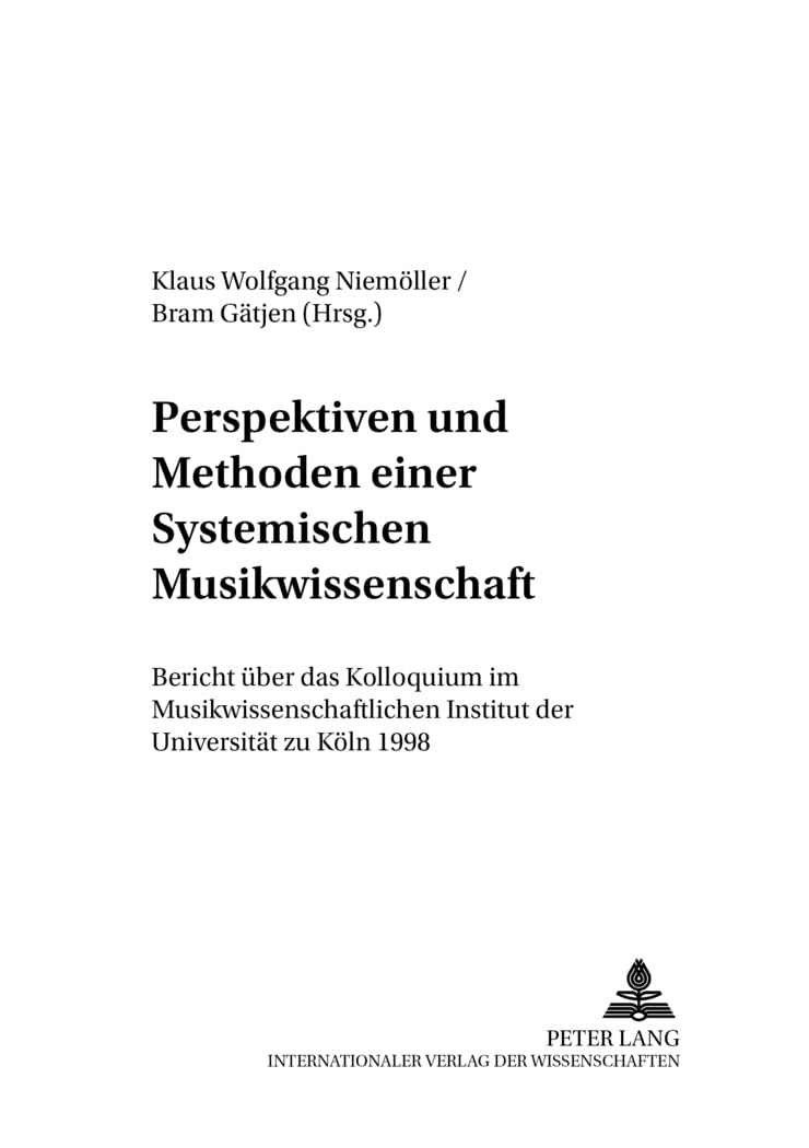 Perspektiven und Methoden einer Systemischen Musikwissenschaft book