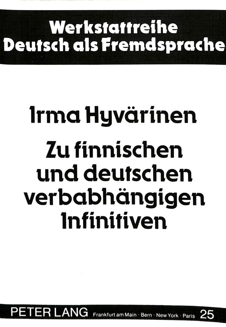 Zu finnischen und deutschen verbabhängigen Infinitiven book