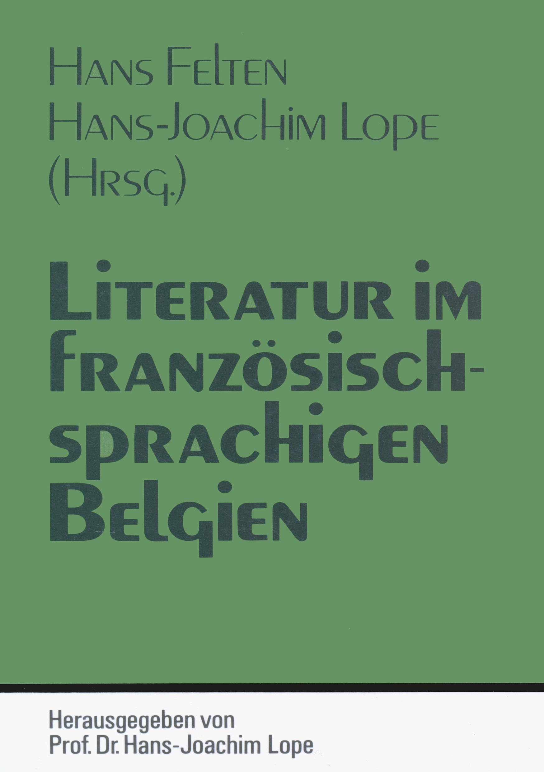 Literatur im französischsprachigen Belgien Contemporary literature