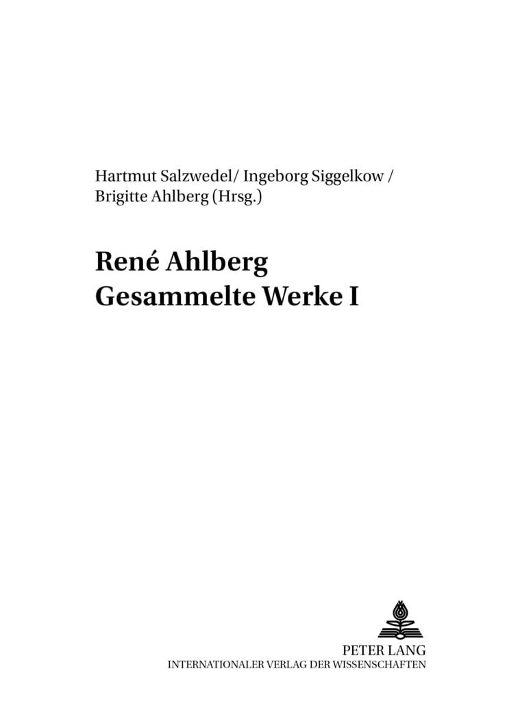 René Ahlberg- Gesammelte Werke I Philosophy