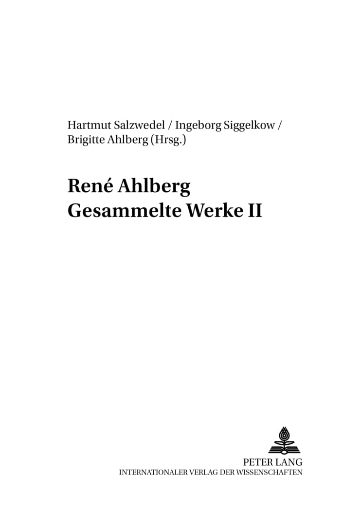 René Ahlberg. Gesammelte Werke II Philosophy