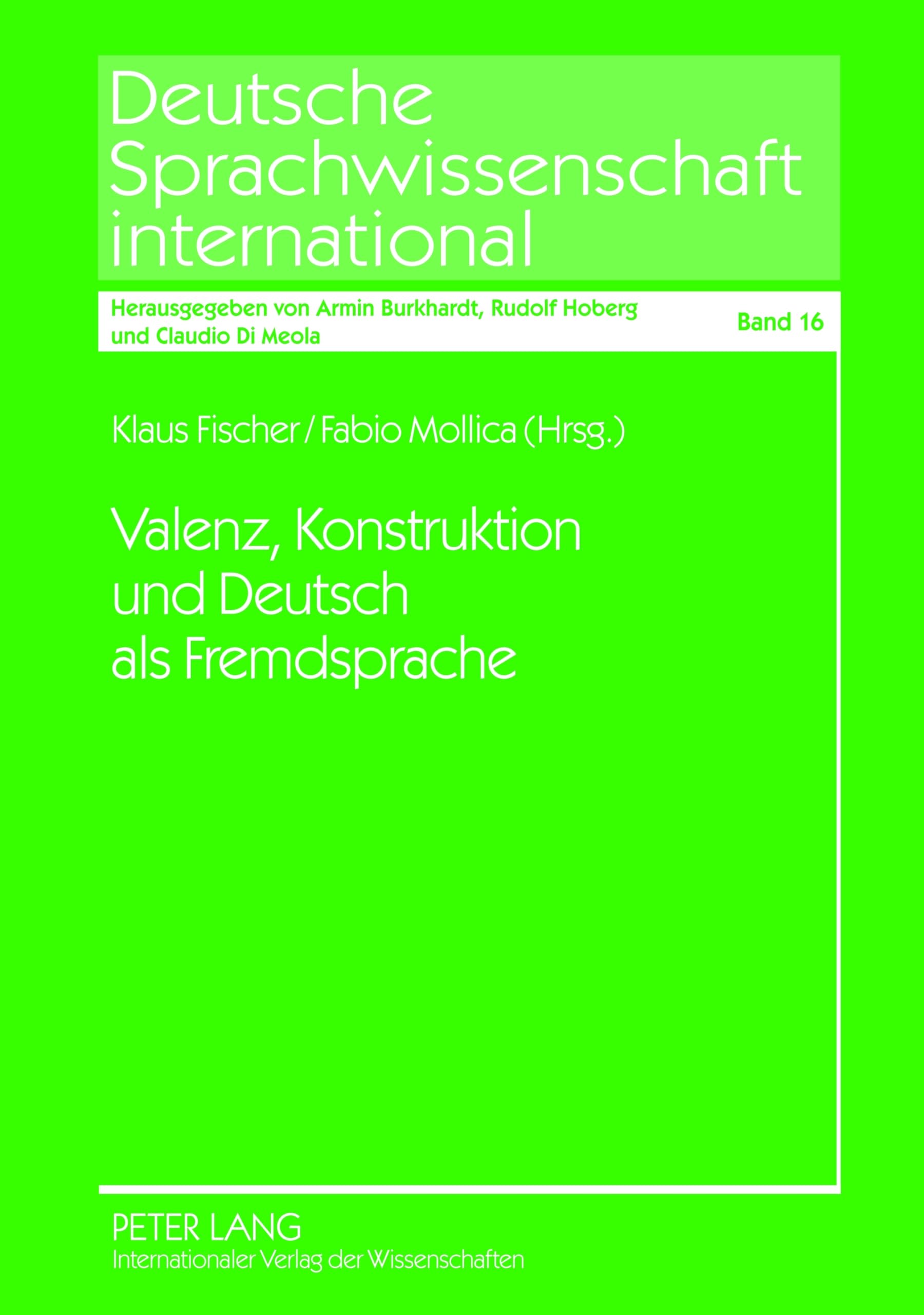 Valenz, Konstruktion Und Deutsch Als Fremdsprache book