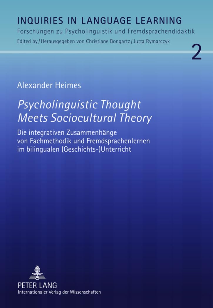 Psycholinguistic Thought Meets Sociocultural Theory book