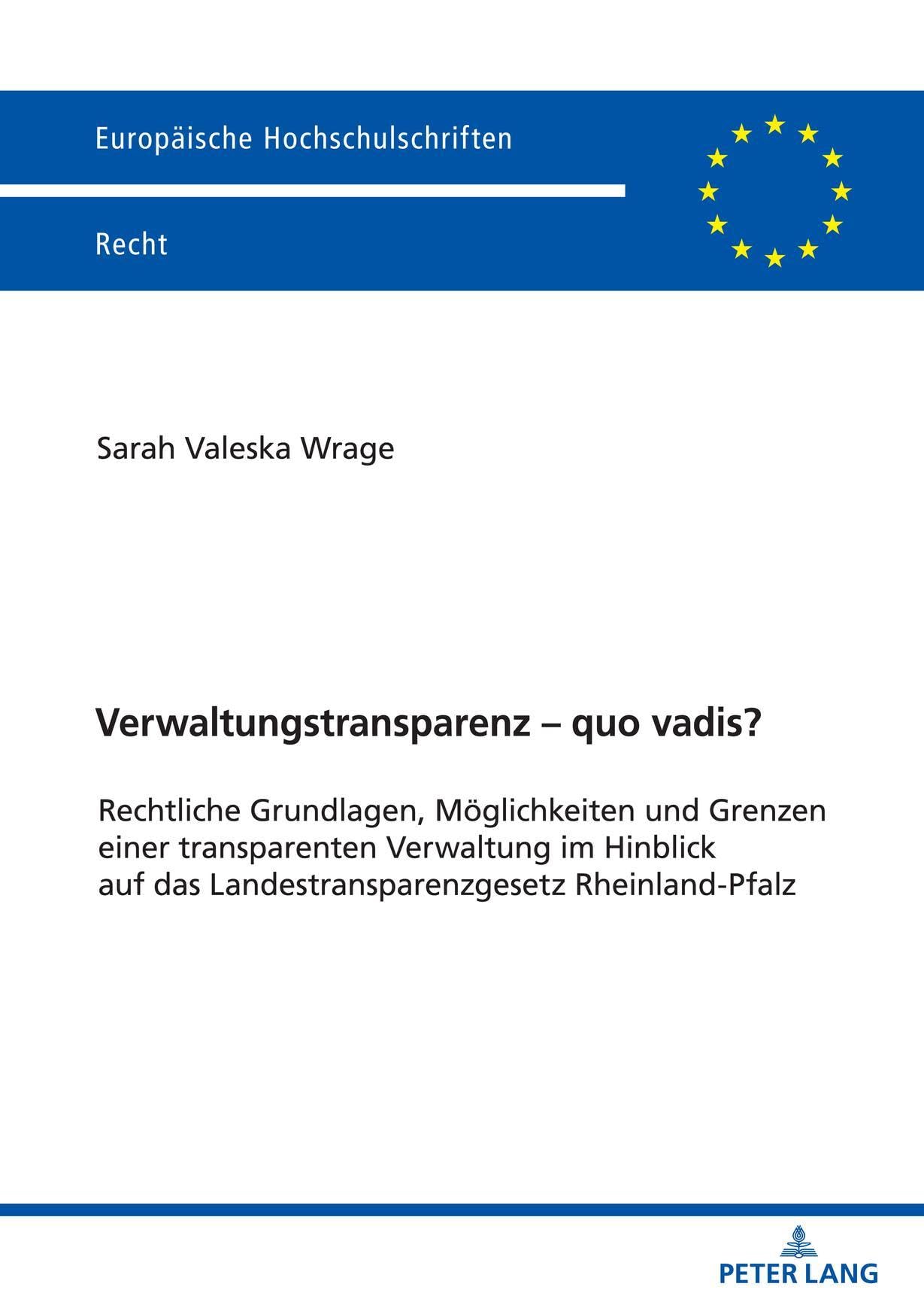 Product Image: Verwaltungstransparenz - quo vadis?