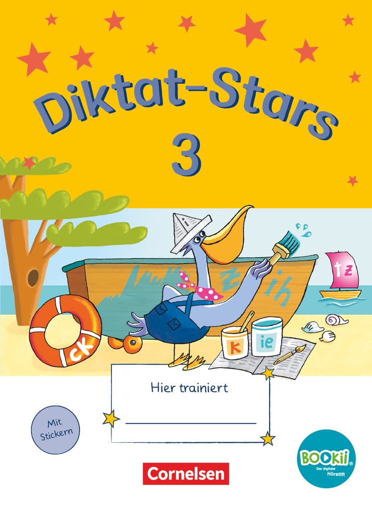 Diktat-Stars - BOOKii-Ausgabe - 3. Schuljahr: Übungsheft - Mit Lösungen Learning & Reference