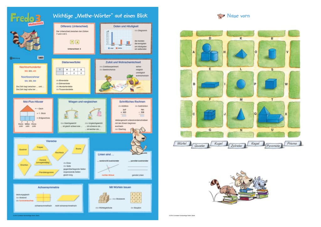 Fredo - Mathematik - Zu Ausgabe A - 2015 und Ausgabe B - 3. Schuljahr: Poster - Mathe-Wörter/Spielplan Nase vorn Professional & Reference Books
