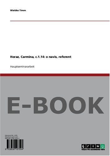 Product Image: Horaz, Carmina, c.1.14: o navis, referent