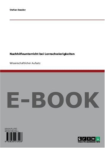 Nachhilfeunterricht bei Lernschwierigkeiten Books