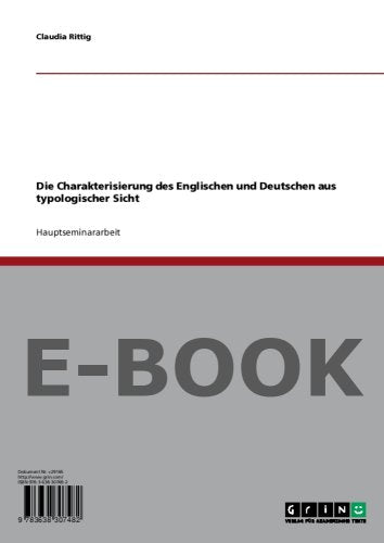 Die Charakterisierung des Englischen und Deutschen aus typologischer Sicht Books