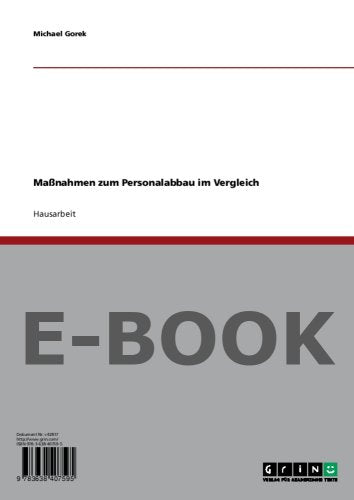 Maßnahmen zum Personalabbau im Vergleich Books