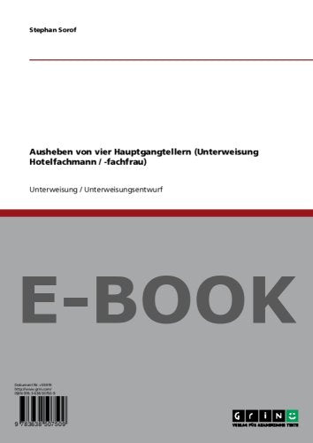 Ausheben von vier Hauptgangtellern (Unterweisung Hotelfachmann / -fachfrau) Books