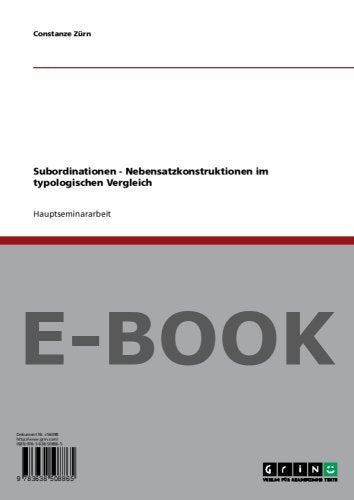 Subordinationen - Nebensatzkonstruktionen im typologischen Vergleich Books