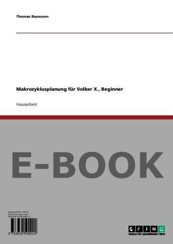 Makrozyklusplanung für Volker X., Beginner Books