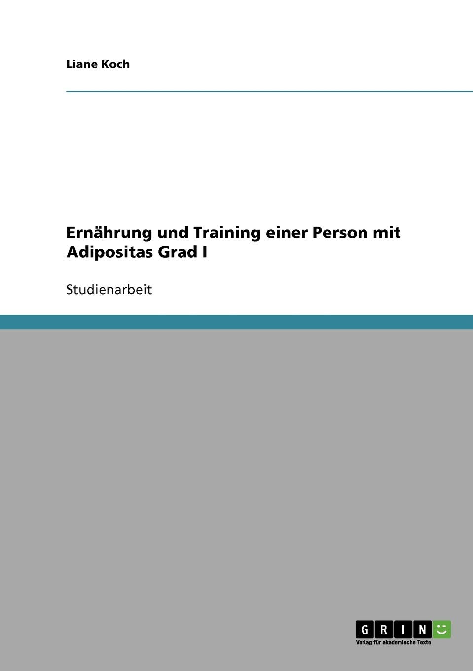 Ernährung und Training einer Person mit Adipositas Grad I book