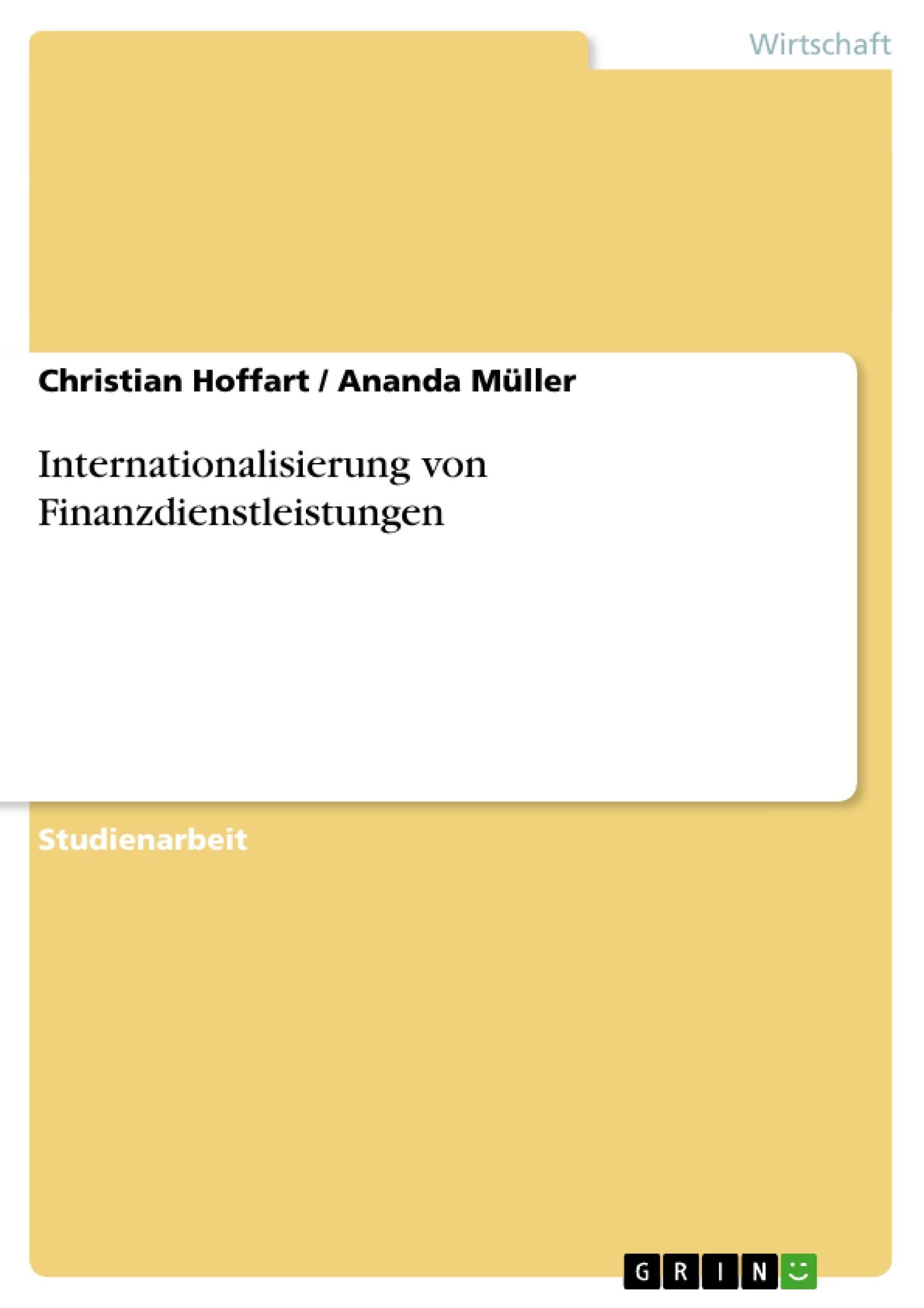 Internationalisierung von Finanzdienstleistungen Law