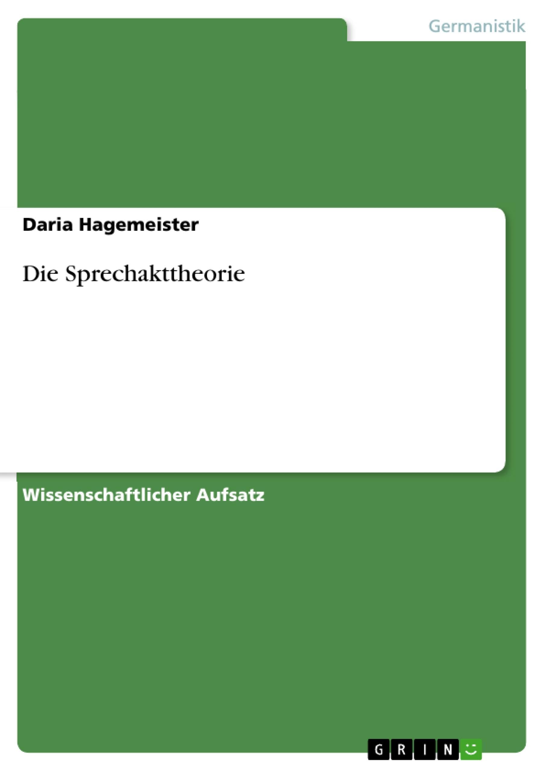 Die Sprechakttheorie Contemporary literature
