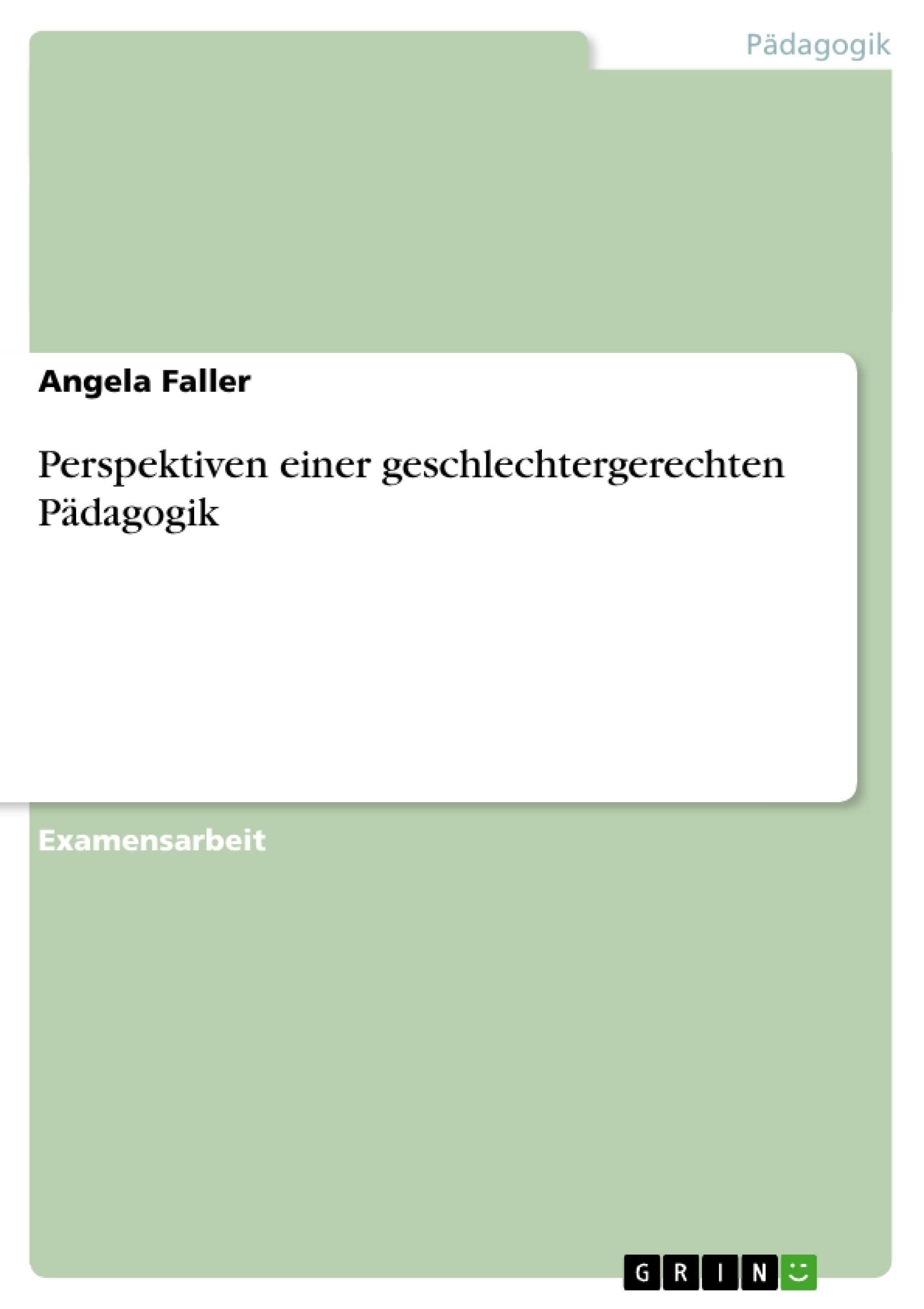 Perspektiven einer geschlechtergerechten Pädagogik Learning & Reference