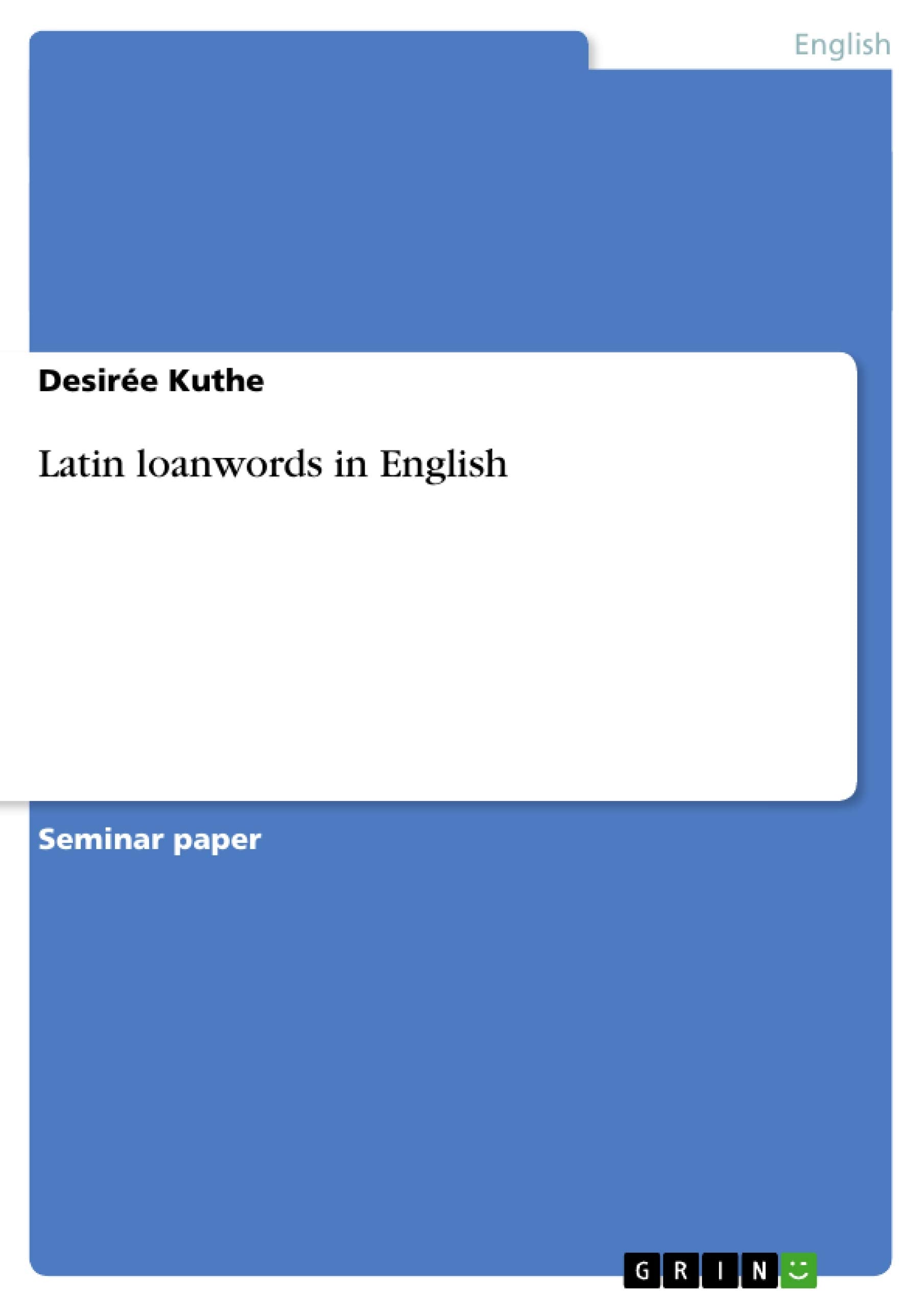 Latin loanwords in English book