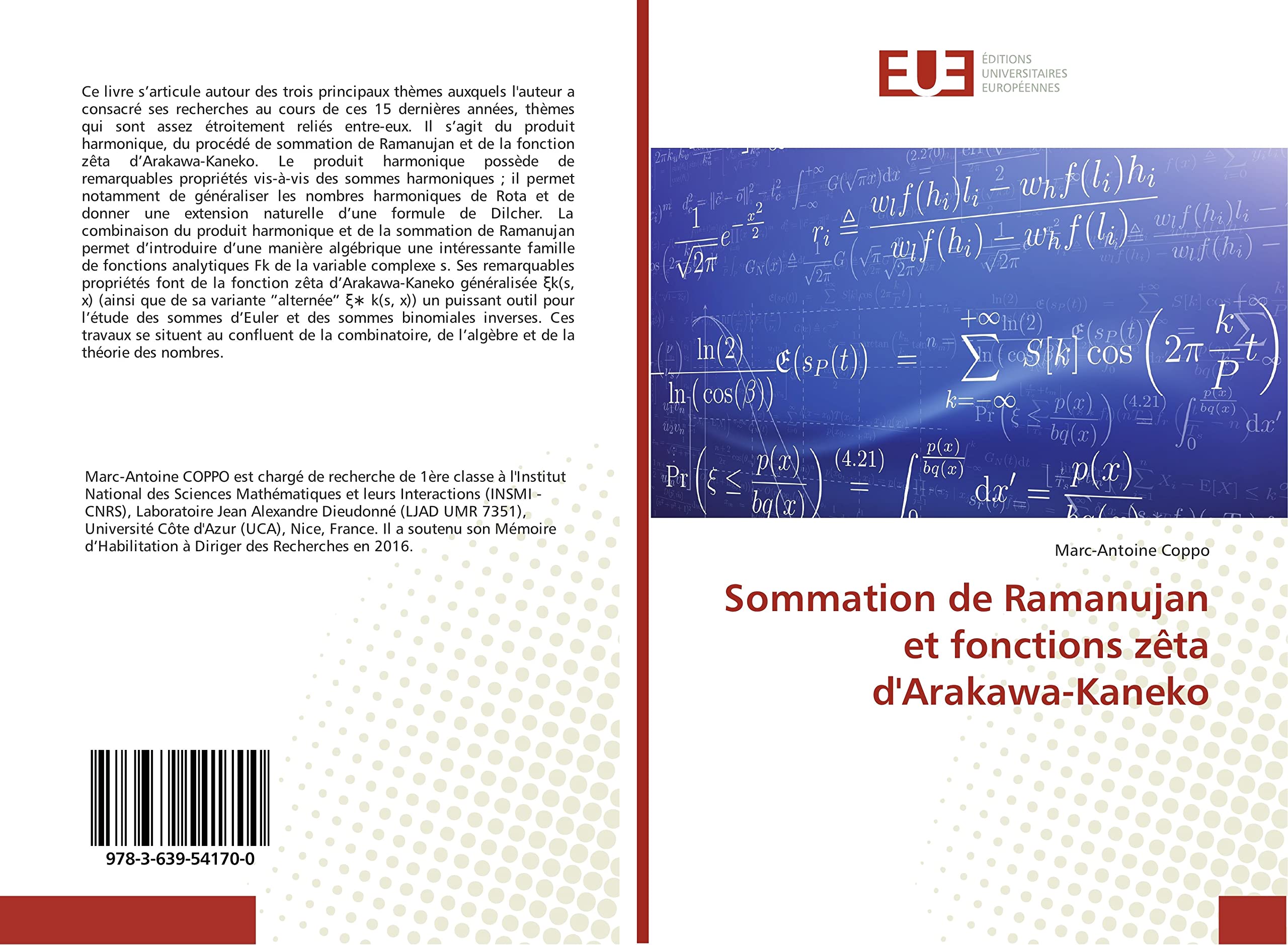 Sommation de Ramanujan et fonctions zeta d'Arakawa-Kaneko book