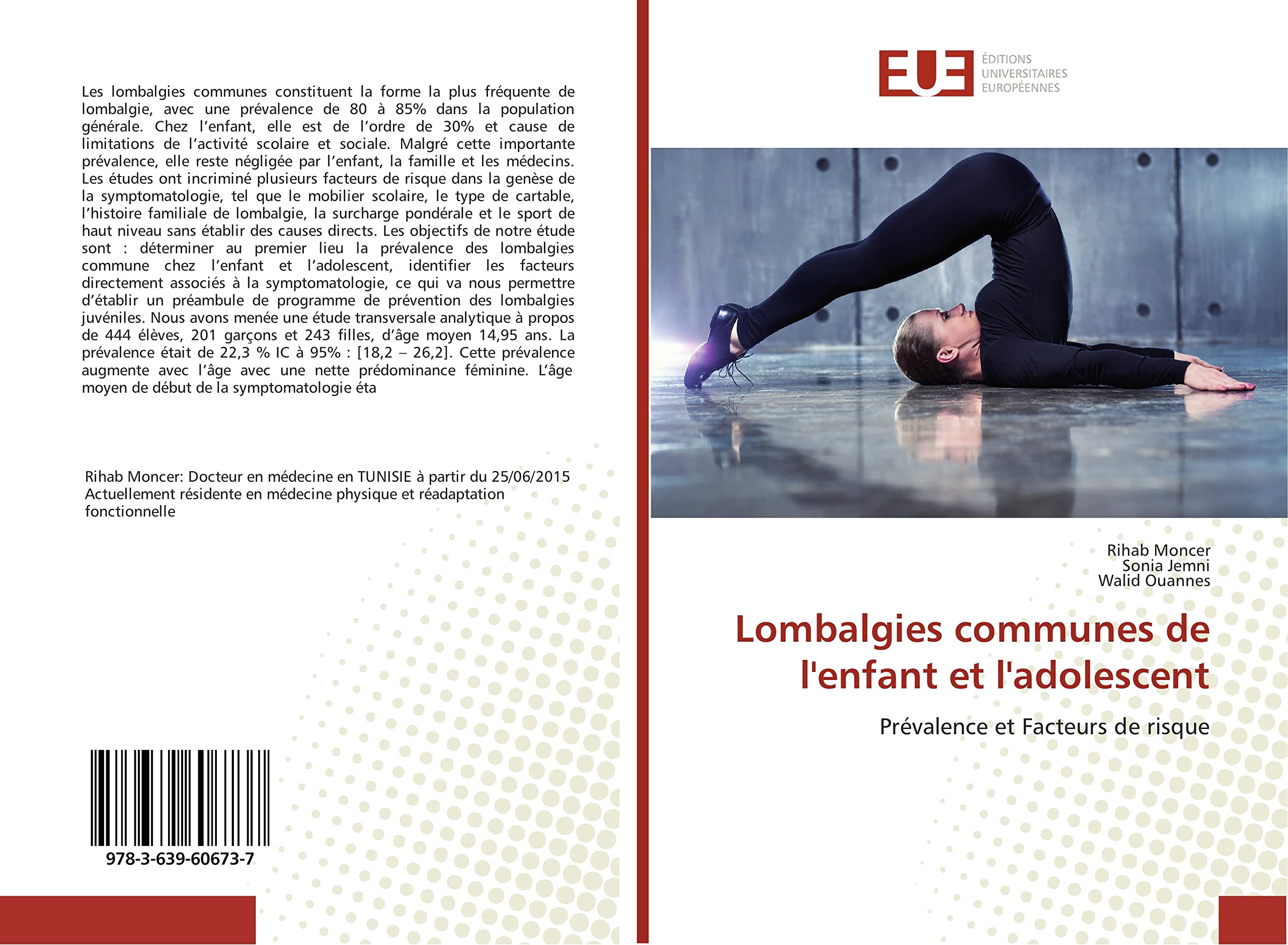 Lombalgies communes de l'enfant et l'adolescent: Prévalence et Facteurs de risque Medicine