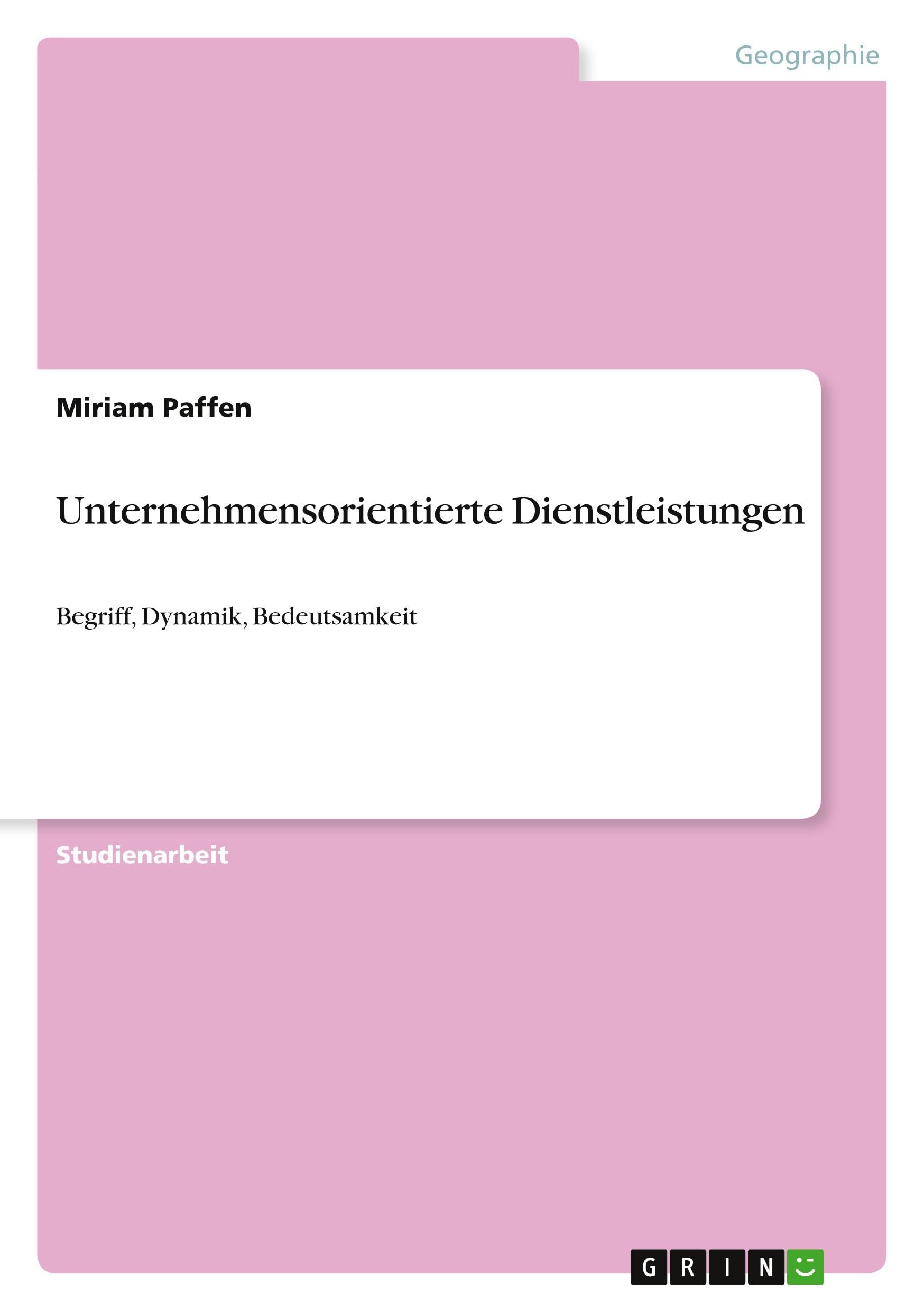 Unternehmensorientierte Dienstleistungen Business, Finance & Career
