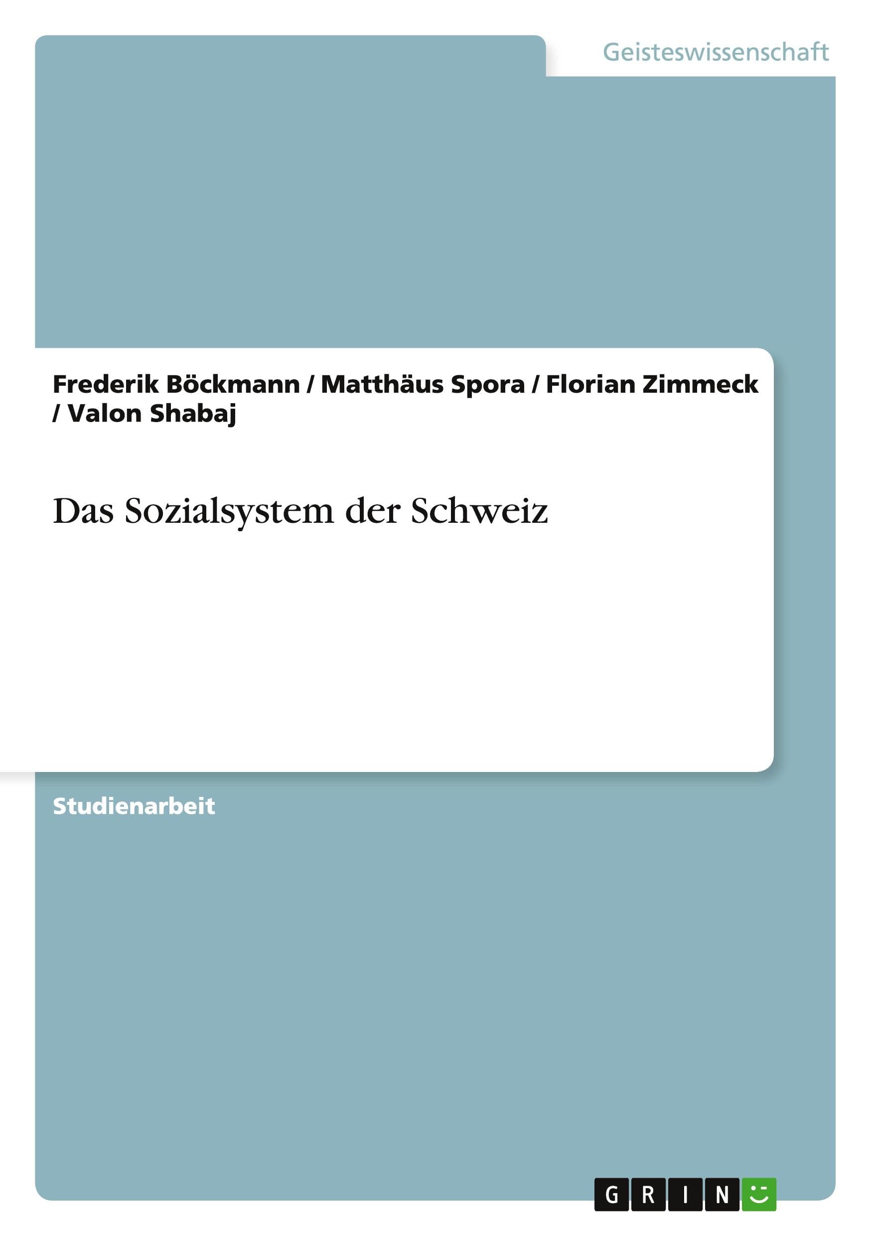 Product Image: Das Sozialsystem der Schweiz