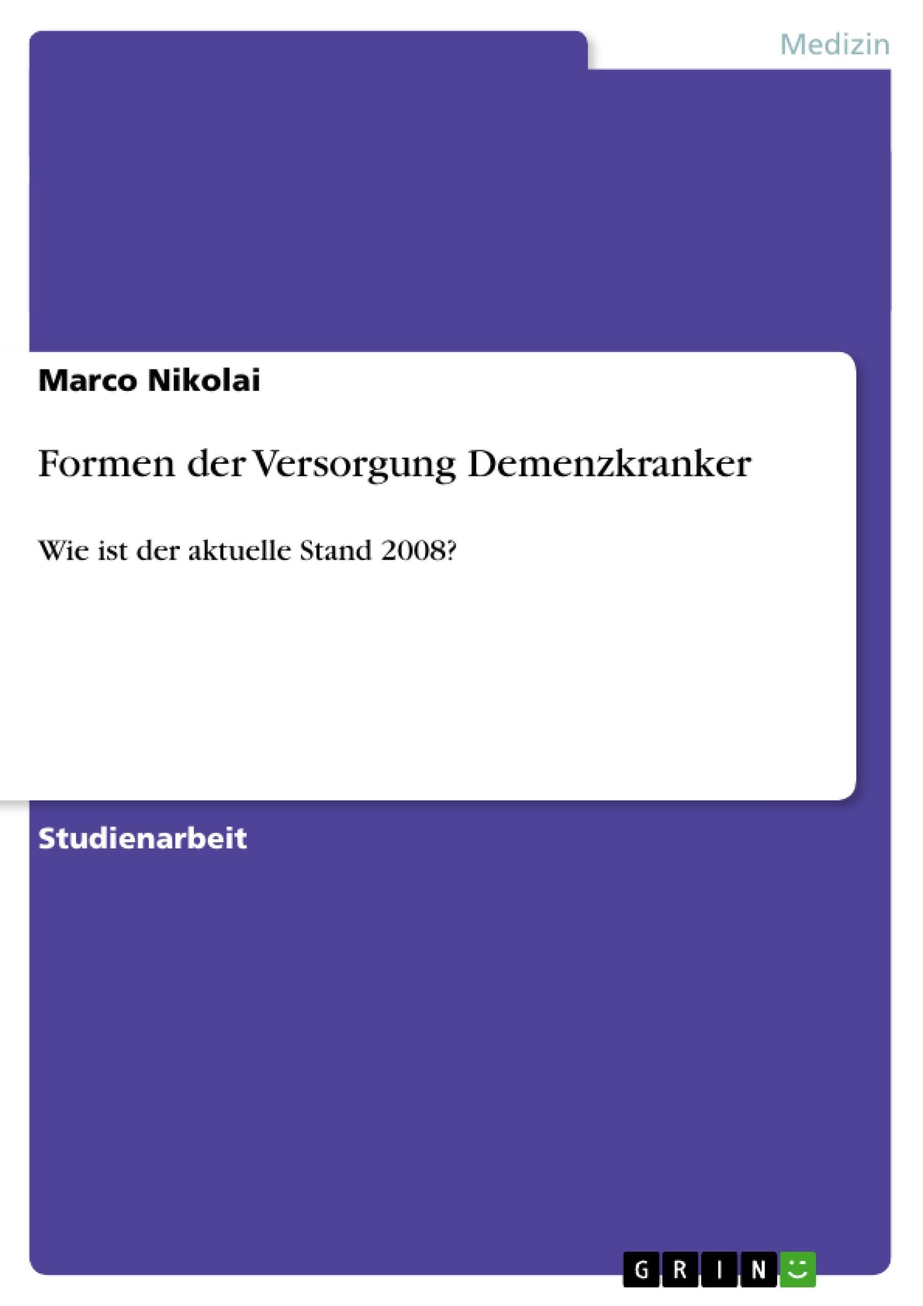 Formen der Versorgung Demenzkranker book