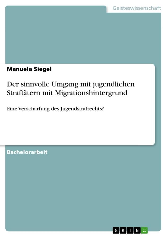 Der sinnvolle Umgang mit jugendlichen Straftätern mit Migrationshintergrund Education & Training