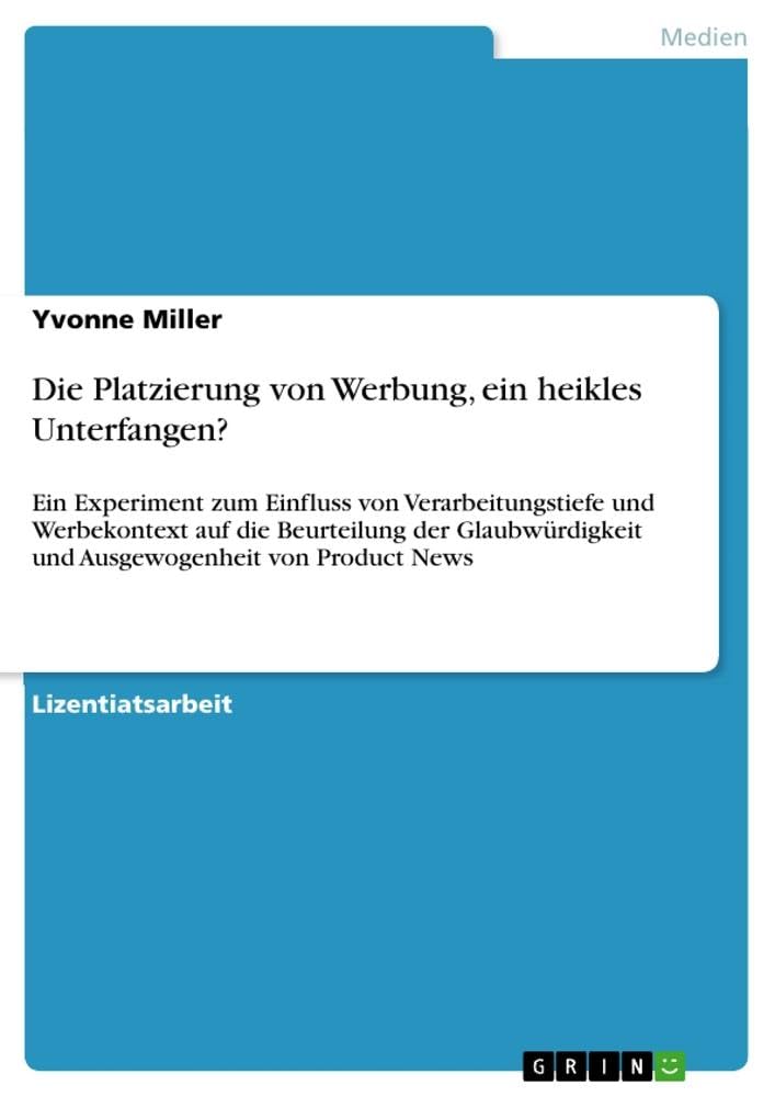 Die Platzierung von Werbung, ein heikles Unterfangen? book
