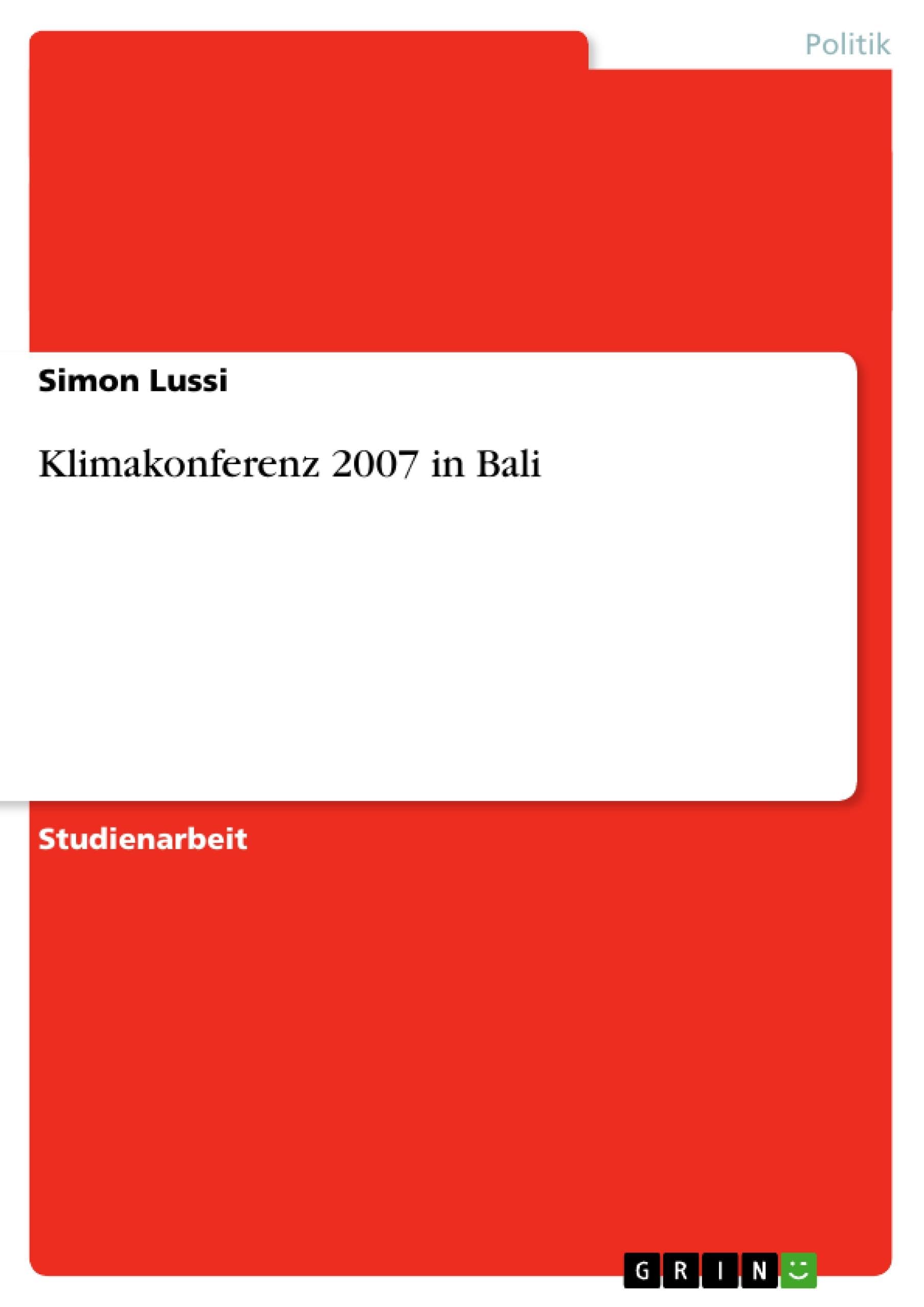 Klimakonferenz 2007 in Bali Law