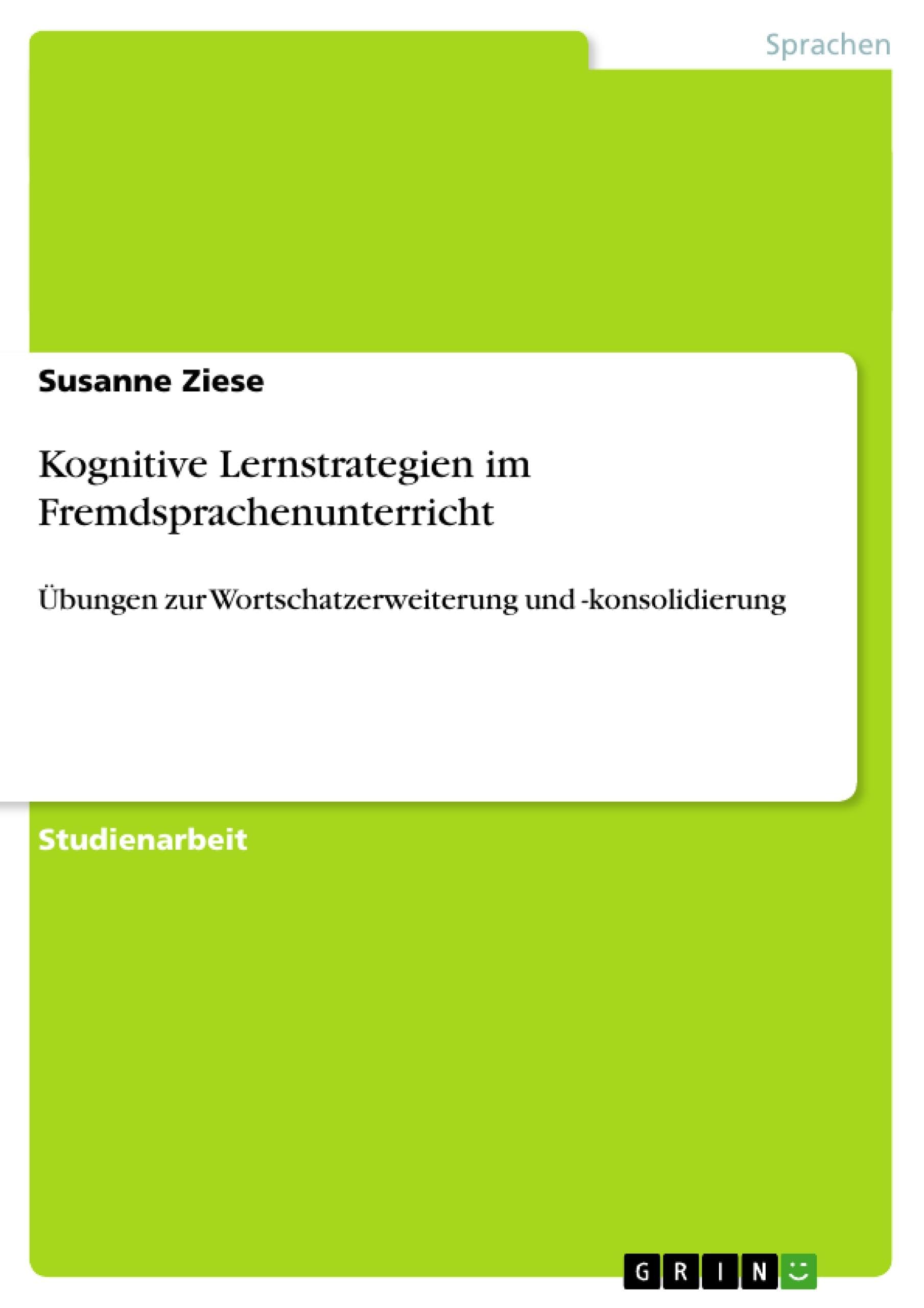 Kognitive Lernstrategien im Fremdsprachenunterricht Foreign Languages ​​& Dictionaries