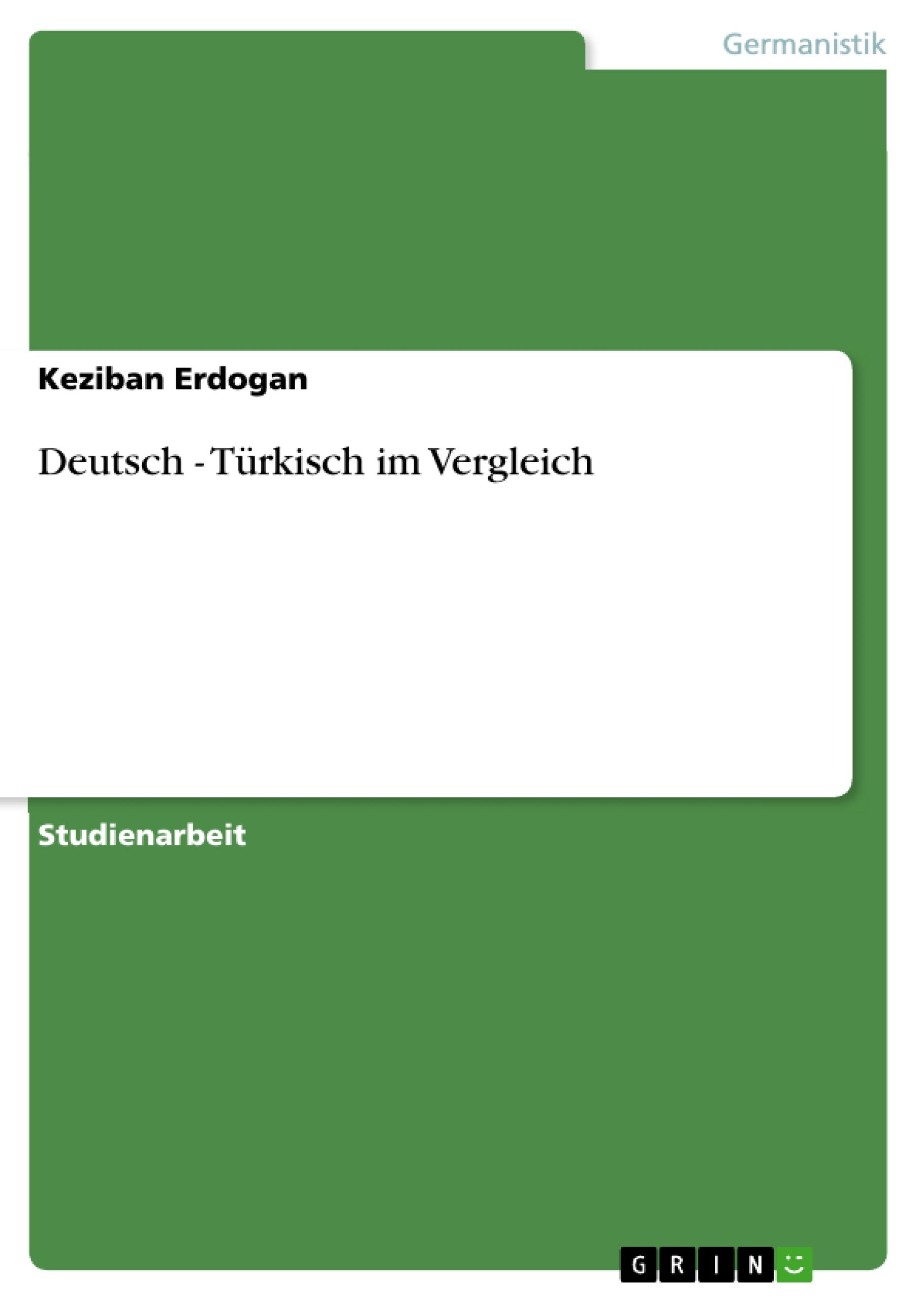 Deutsch - Türkisch im Vergleich Study Guides
